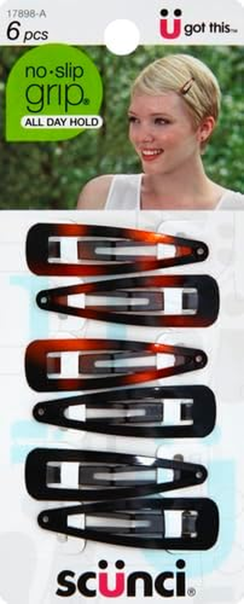 Scunci No Slip No Damage Snap Clips,Unisex, 6 Pk image number 2