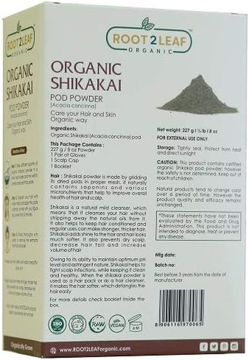 Root2Leaf Organic Pack of 2 Soapnut & Shikakai Powder for Natural Hair Color and Repairs Damage Hair for Men and Women (227 Gms) image number 4