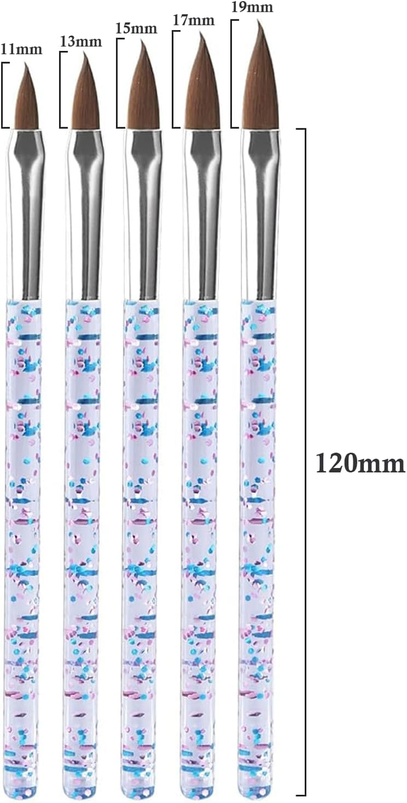 Weidllys 31Pcs Nail Art Brushes, Nail Art Tool Set, Dotting Tools, Dust Brush,Striping Brushes for Long Lines, Drawing Pen for Gel Polish Design Supply image number 3