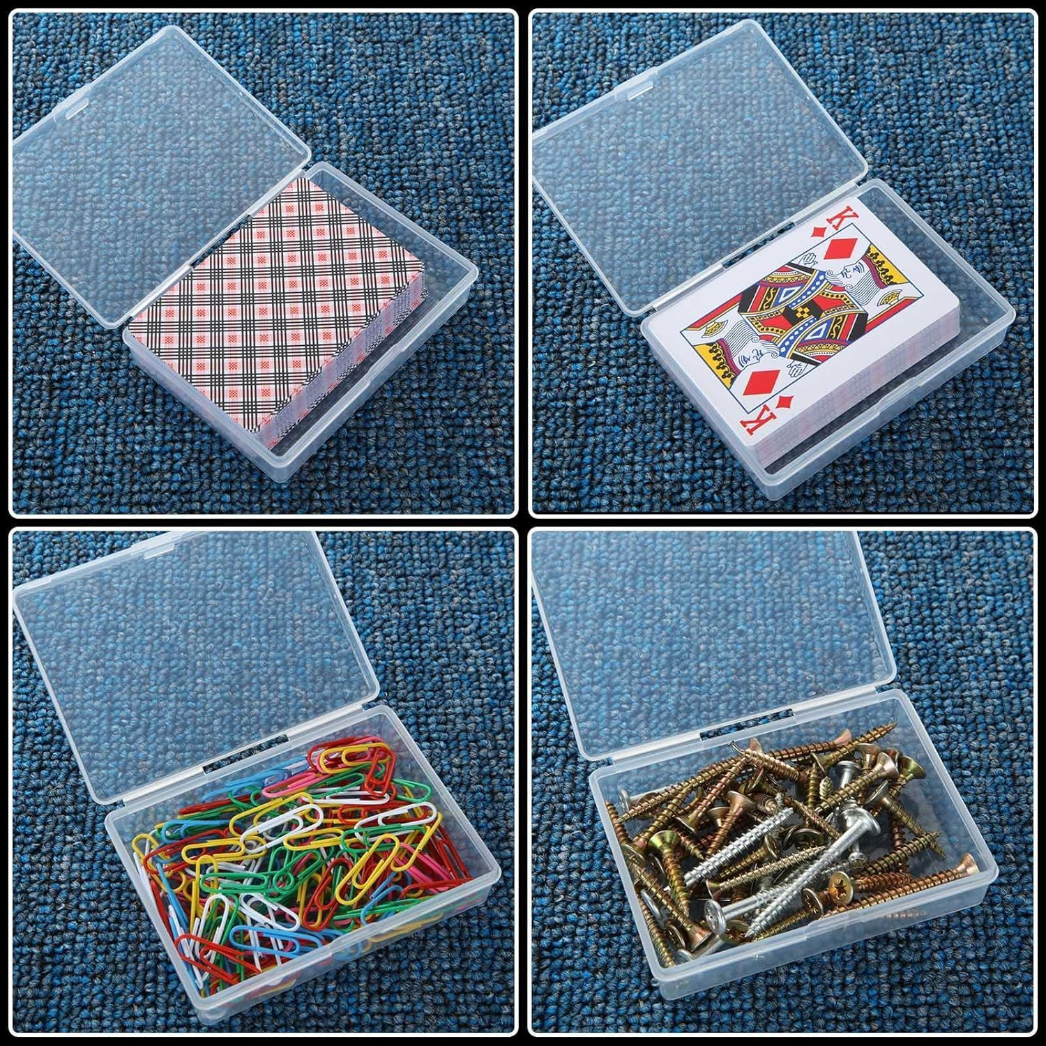 24PCS Plastic Playing Card Case Holder, Empty Storage Box Organizers, Snaps Closed image number 3