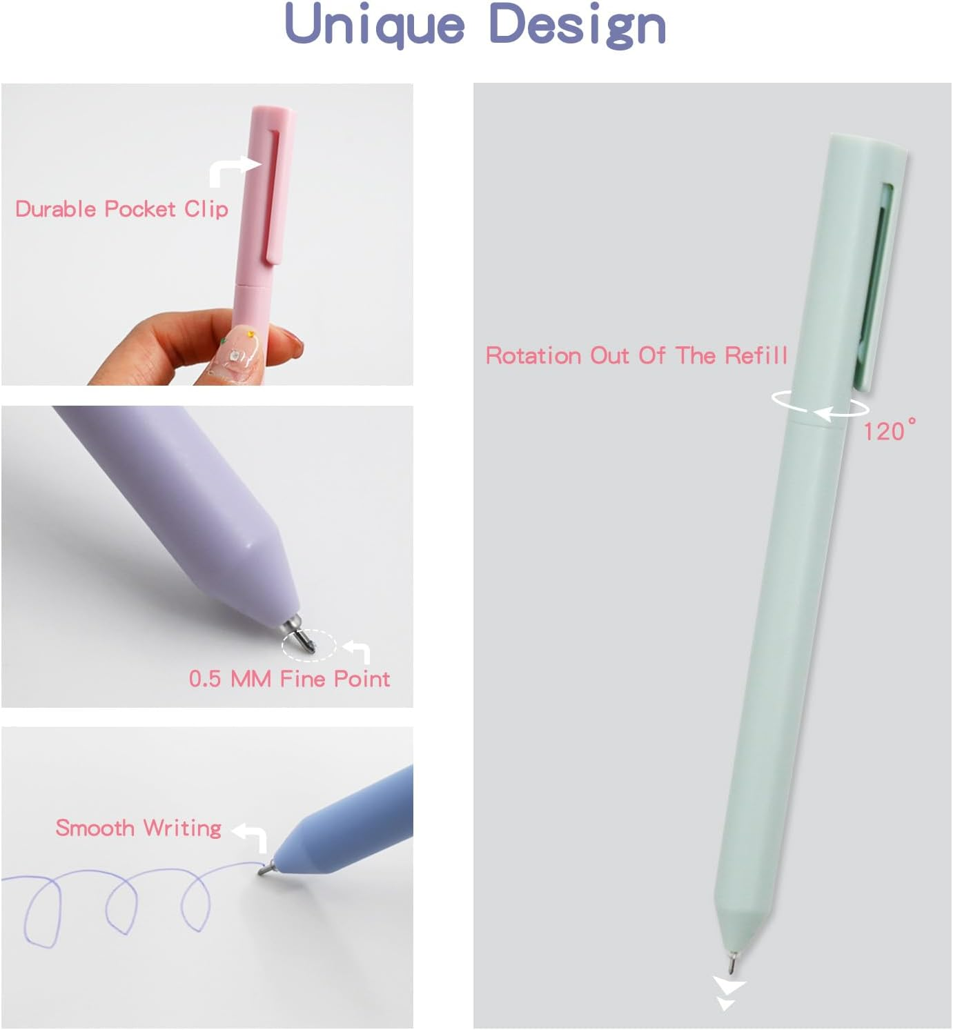 6 PCS Colored Gel Pens, Pastel Quick Dry Ink Pens, 0.5Mm Fine Point Smooth Writing Pens, Aesthetic Journal Pens, Cute Japanese Retractable Pen for Writing Note Taking, School Office Supplies Gifts image number 1