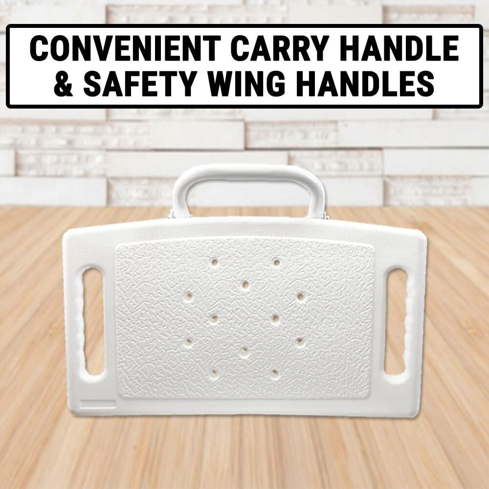 Foldable Steel Shower Chair W/Handle Stool Seat Bench Safety Aid Elderly image number 3