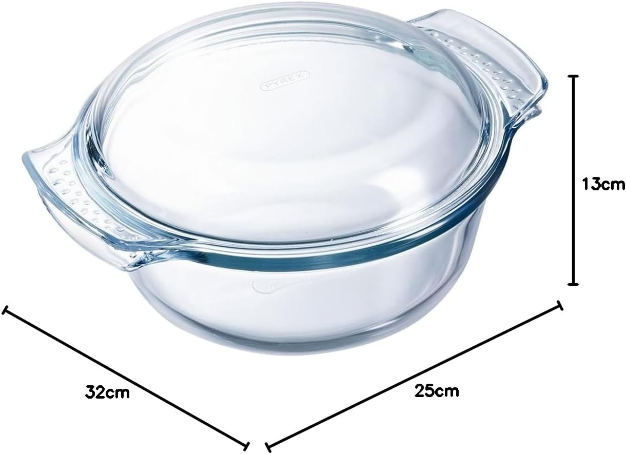 Dajar Pyrex Glass Roasting Dish 5 L Transparent Glass 32 X 27 Cm