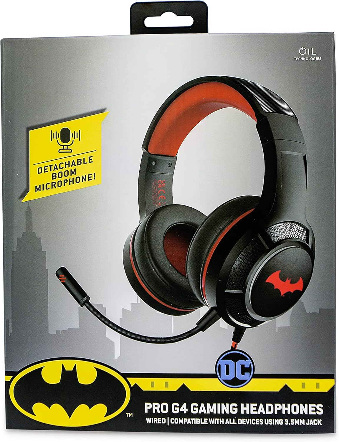 OTL Technologies DC Comics Batman Pro G4 Wired Gaming Headphones Black image number 2