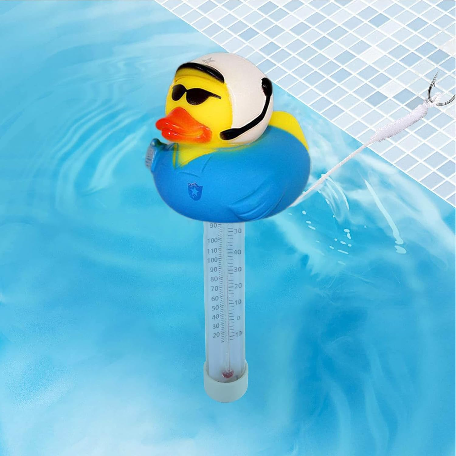 Floating Duck Bath Thermometer,Rubber Duck Pool Thermometer Gauge,Duckshaped Water Gauge,With String,Temperature Gauge for Outdoor & Indoor Swimming Pools,Spas,Hot Tubs & Aquariums image number 6