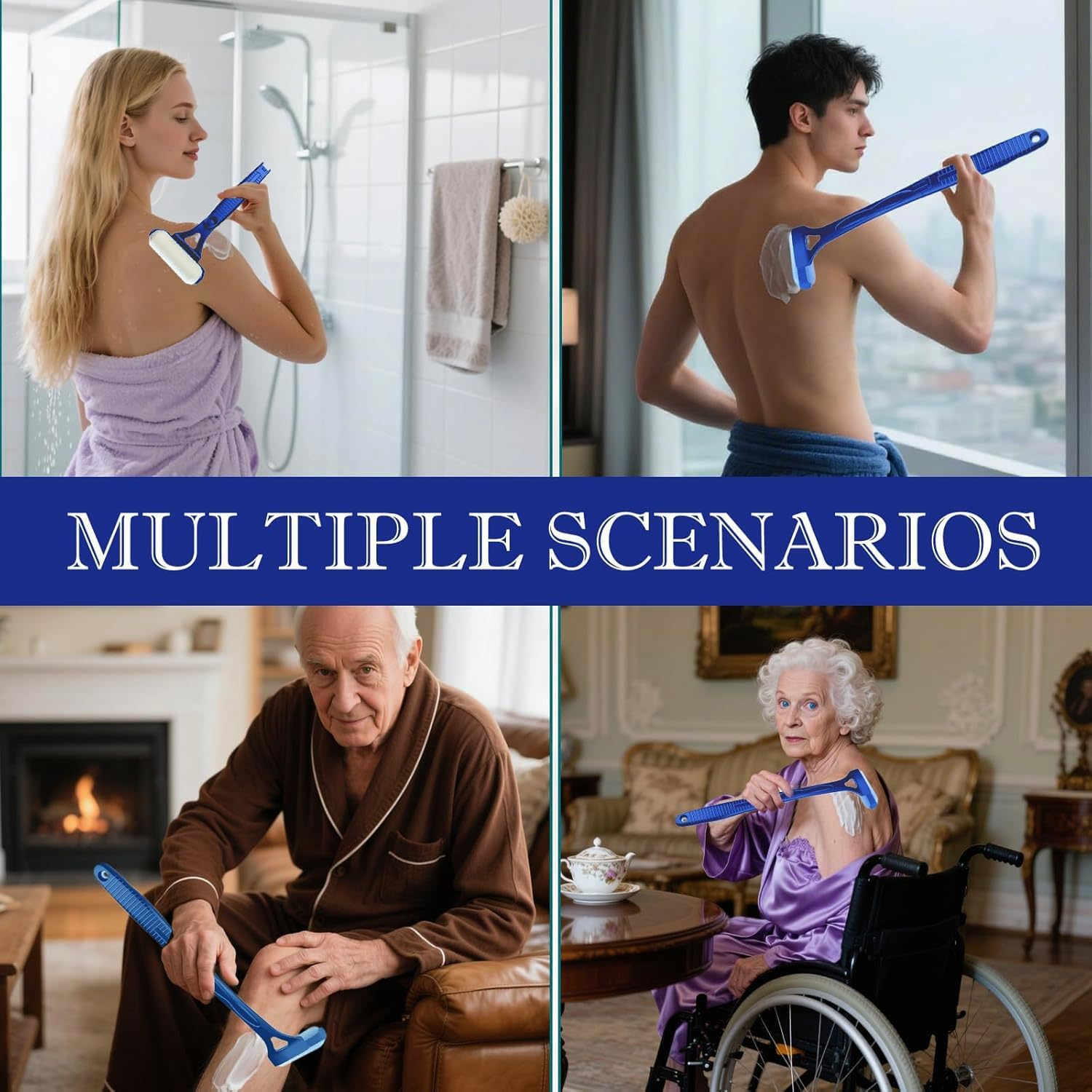 Xiaaofea Back Lotion Applicator Roller Handle, Smooth Roller for Easy Sunscreen & Moisturizer Application to Hard Reach Areas, Skin-Friendly Even Coverage Self Tan Lotion Applicator image number 2