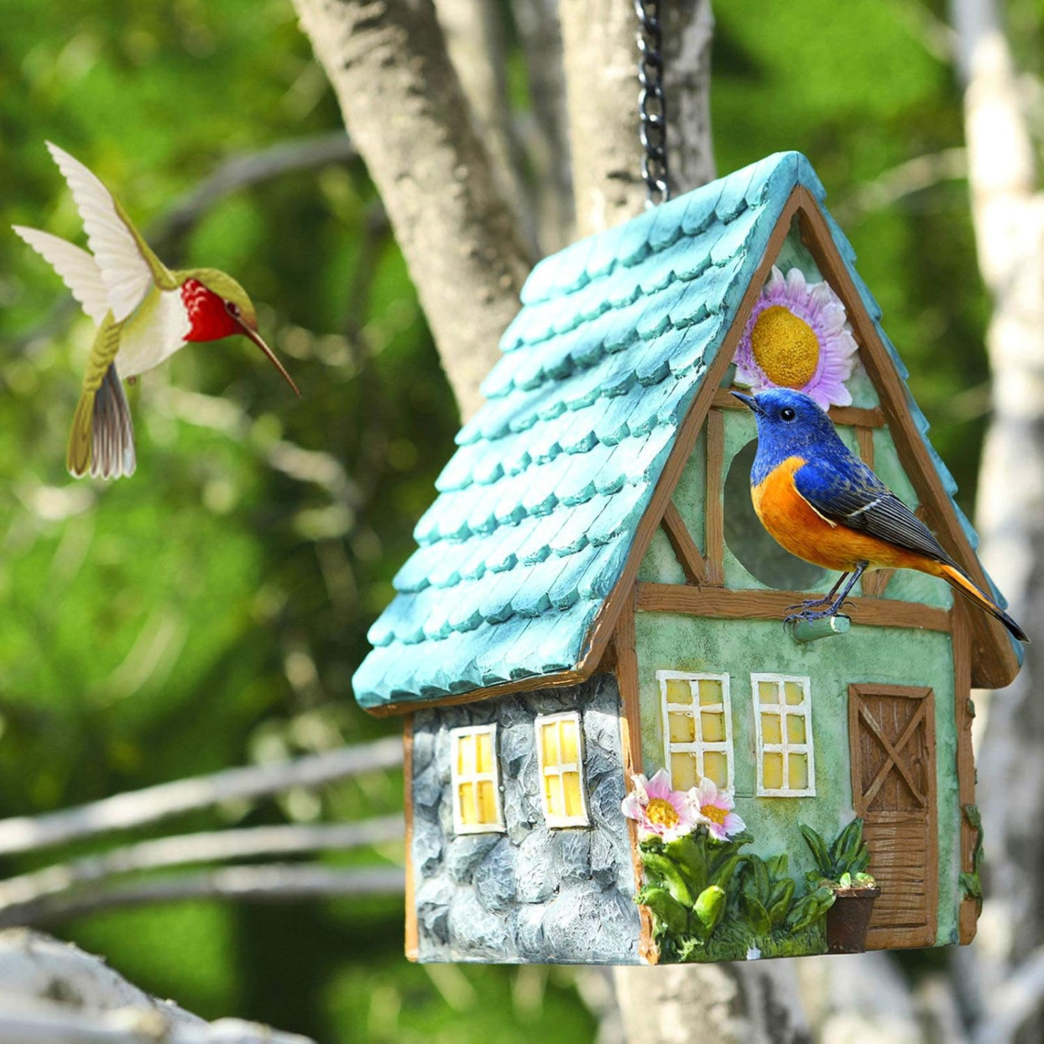 Bird Houses for outside Clearance Hanging Birdhouses for Outdoors Bluebird Houses for outside Nesting Box for Bird Lovers Tree Swallow Bird Finch Wild Birds Wren Chickadee1 image number 6