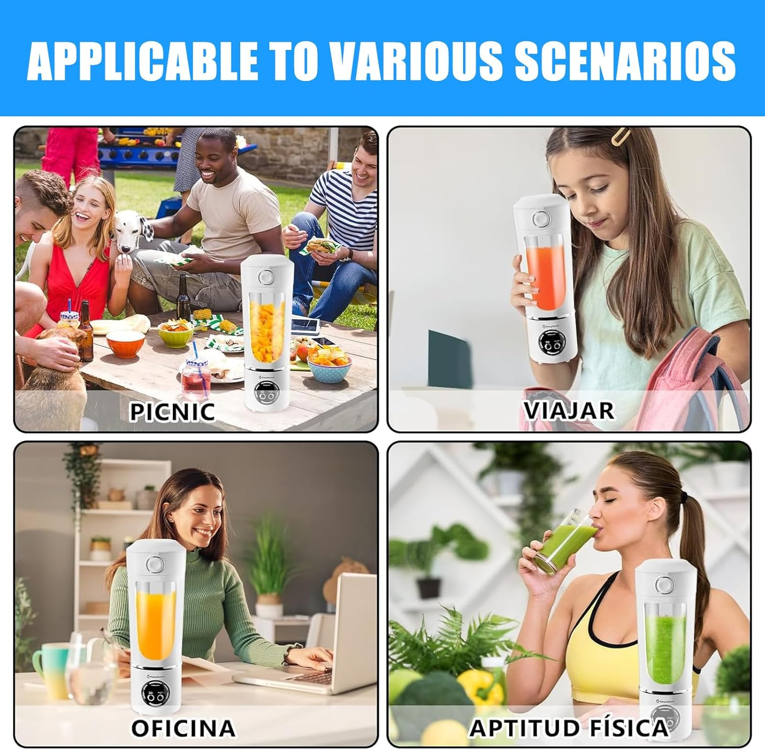 Small Portable Mixer, 700 Ml Maker to Go Mini Stand Mixer, Portable Blender with 12 Blades Stainless Steel and Digital Display, USB Rechargeable Small Juicer for Smoothies Shakes - for Travel, Office image number 4