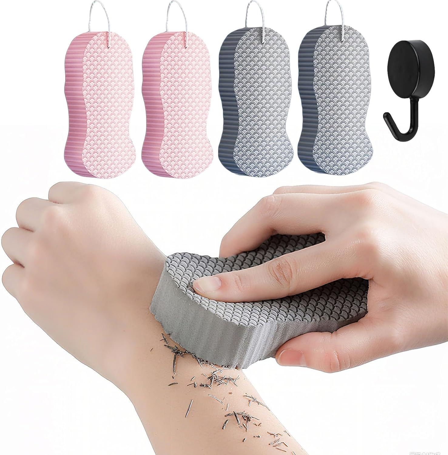 Magic Exfoliating Bath Sponge Super Soft, Exfoliating Sponges for Body, Exfoliatingbody Scrubber Sponge, Removes Dead Skin and Impurities from Body (#3)