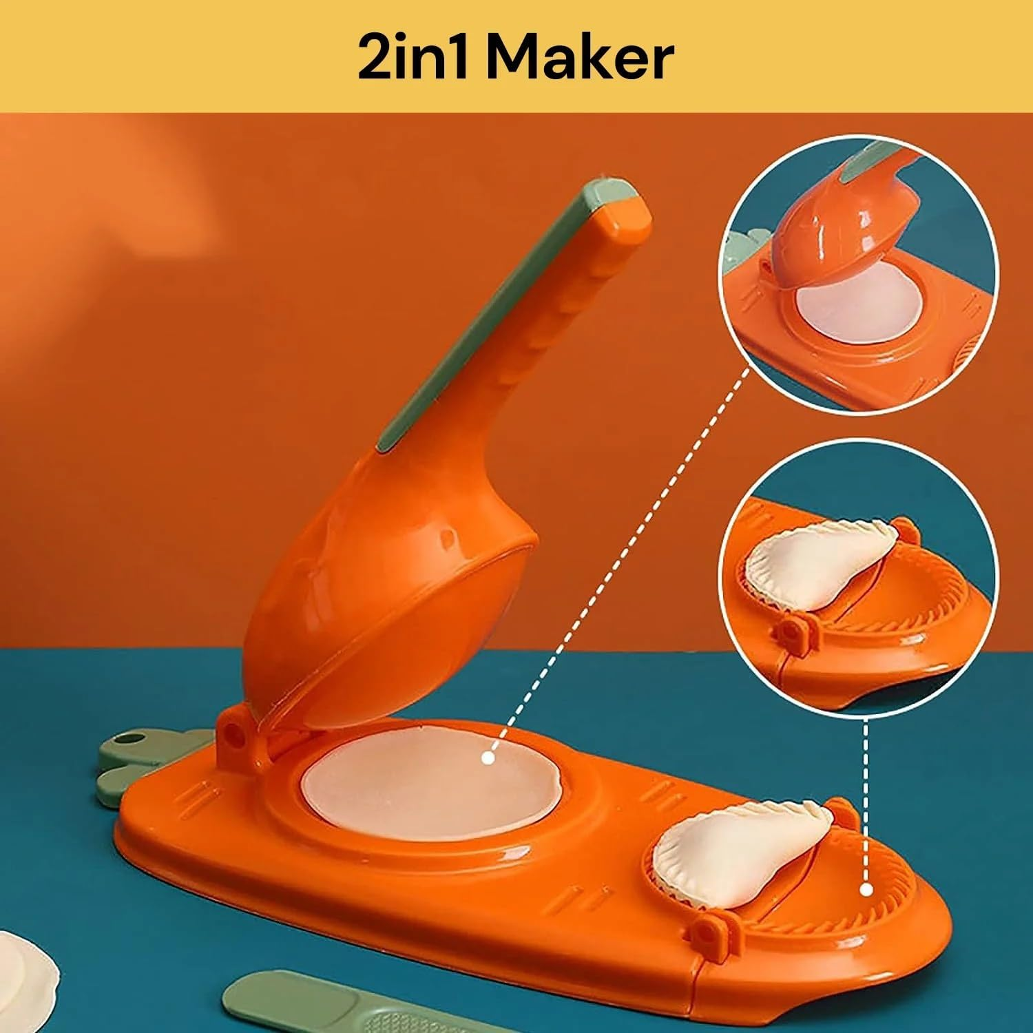 EZONEDEAL 2 in 1 Dumpling Maker, New Dumpling Maker Machine, Household Automatic Dumpling Maker'S, Maker Press for Pressing Dumpling Skin Wrapper Mould Dough Press Maker image number 4