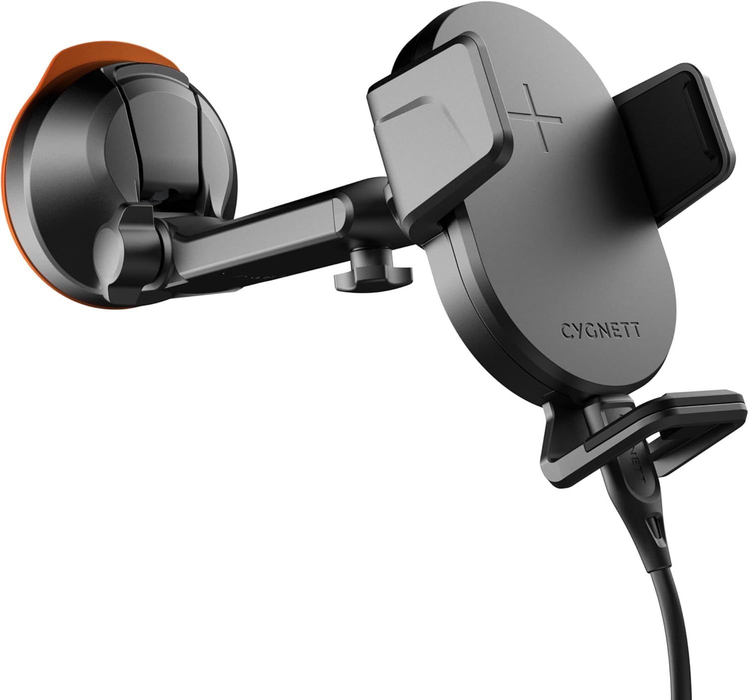 Cygnett CY4623WLCCH Easymount Extendable Arm Car Window Mount and Adjustable 10W Fast Wireless Charger with USB Cable, Black, 1.5 Meter Length image number 1