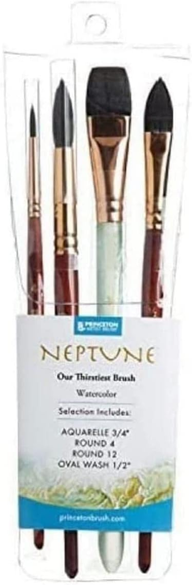Princeton Neptune Synthetic Bristles Short Handle Professional Paint Brush (Set of 4) image number 1