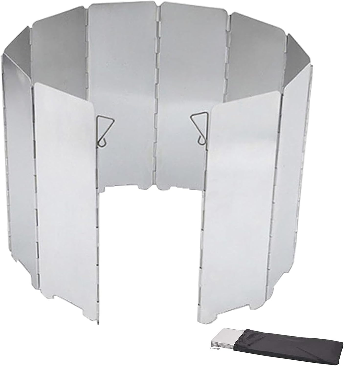 10 Plates Folding Stove Windshield, Lightweight Aluminum Camping Burner Windshield for Hiking, Backpacking, Camping and Cooking Gas Stove(Color:Silver) image number 5