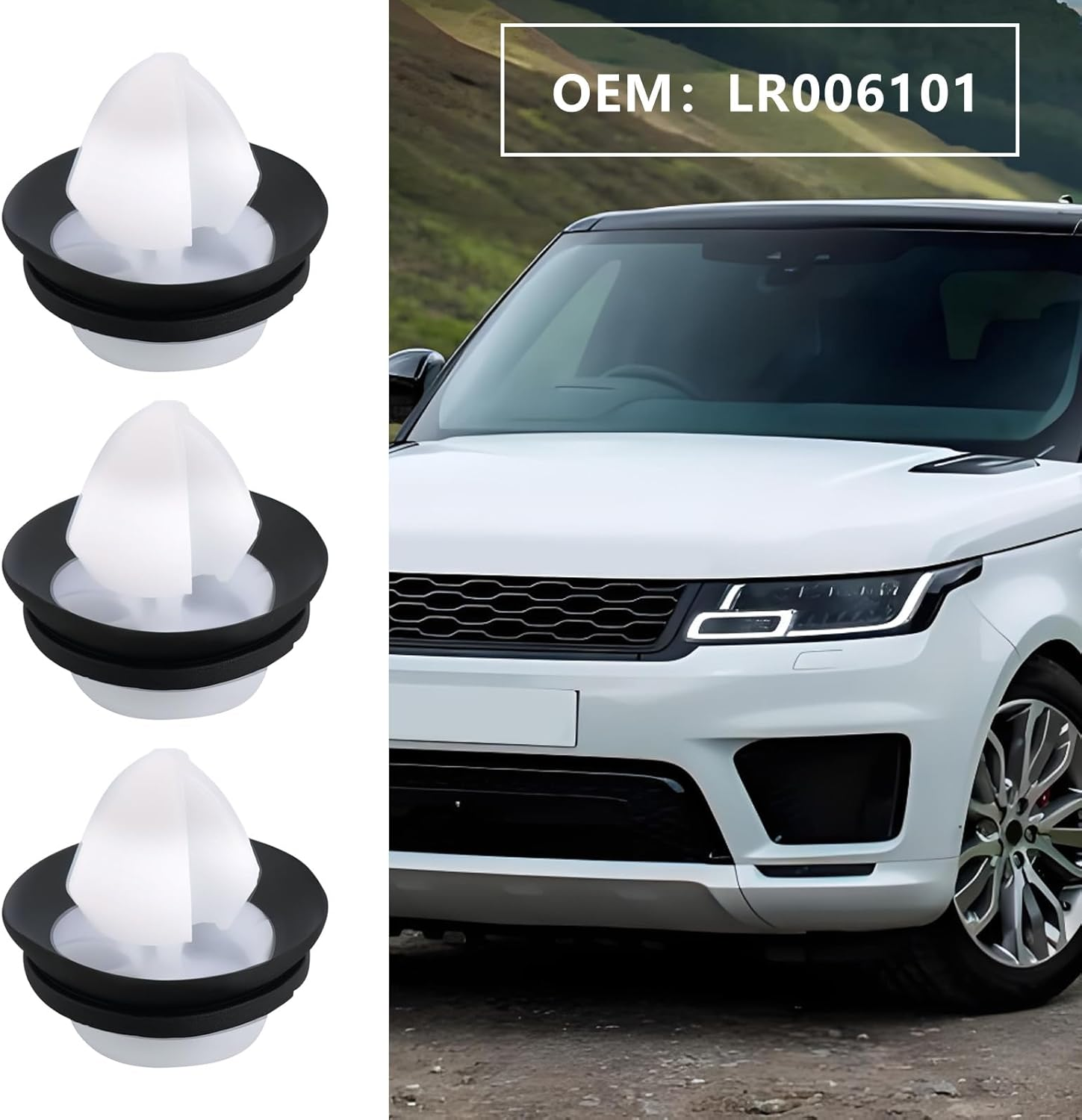 Emsea 20Pcs Car Panel Trim Clips Replacement Part LR006101 Compatible with Range Rover L405 Evoque Discovery 5 Sport and More