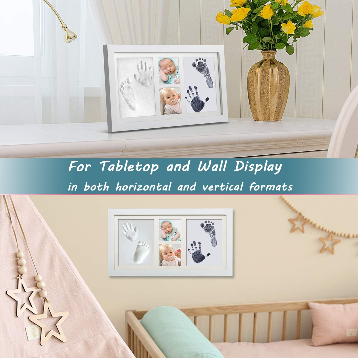 Babyprints Newborn Baby Handprint and Footprint Photo Frame Kit,Perfect for Baby Boy Gifts,Baby Shower Gifts, Newborn Baby Keepsake Frames image number 3