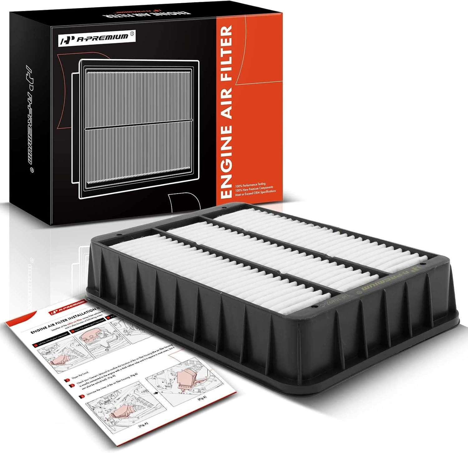 A-Premium Engine Air Filter Compatible with Mitsubishi Outlander 2007-2013, Outlander Sport 2011-2012, Lancer 2008-2015, RVR 2011-2012, Replace# 1500A023 image number 5