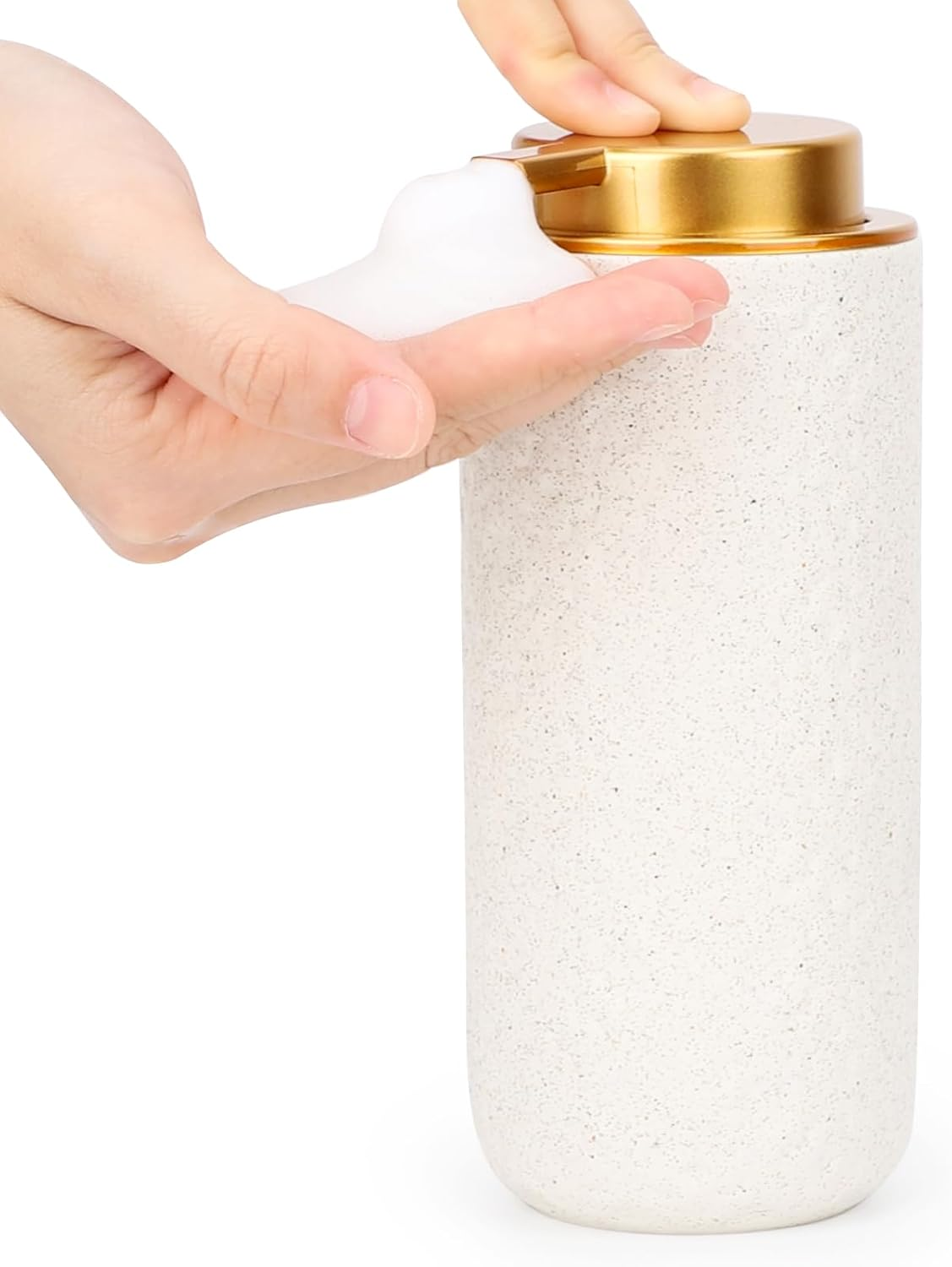 Segbeauty Ceramic Foaming Hand Soap Dispenser, 16.9Oz Refillable Kitchen Bathroom Foam Soap Dispenser, 500Ml Empty Liquid Soap Lotion Dispenser Foaming Pump Bottle for Modern Home Farmhouse Decor