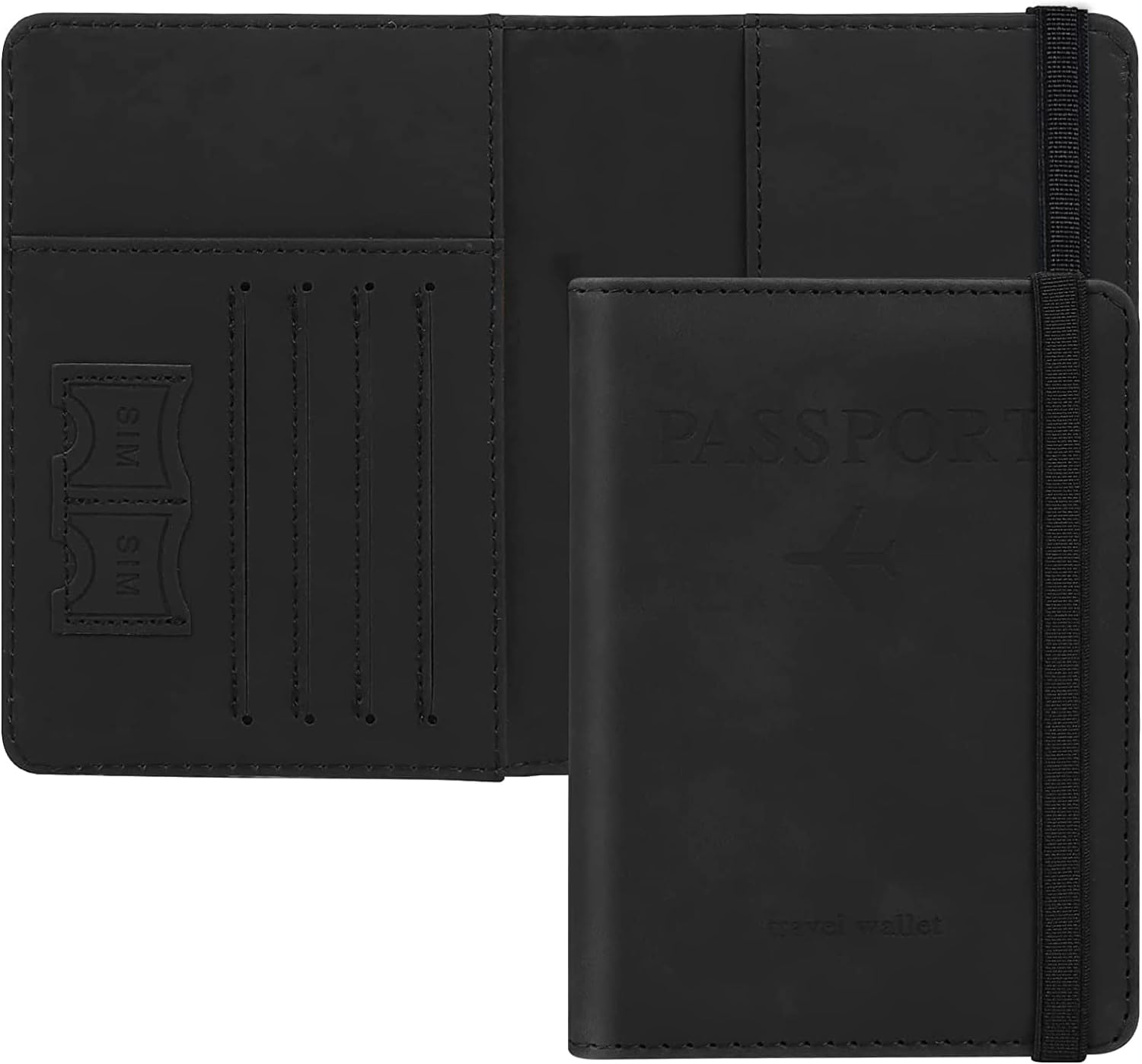 House of Quirk Luggage Tag and Passport Protector Set, Plane Pouch Passport Suitcase Identification Leather Tag Luggage Tags for Children School Bag (Brown)