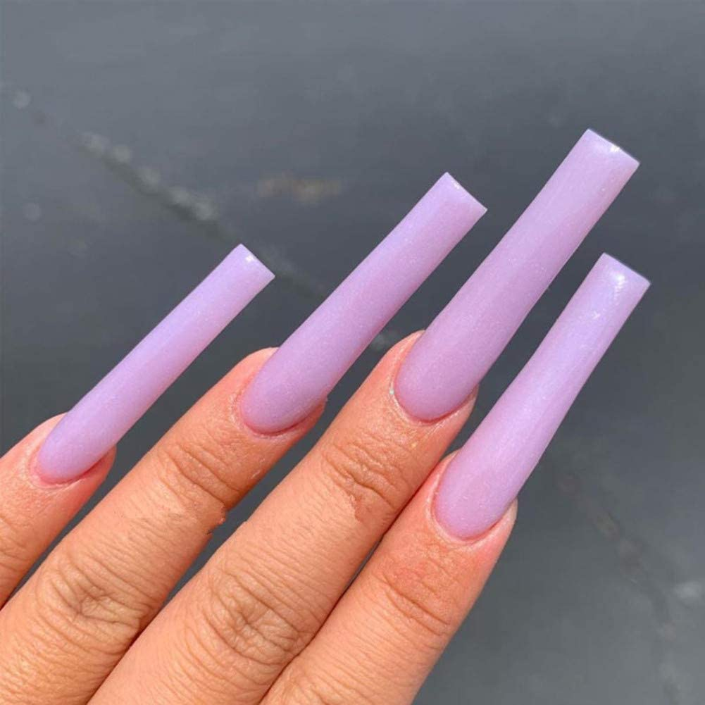 Yimart Long C Curved False Nail Tips - C Curved Nail Tips - Long C Curve False Nails - 200Pcs XL C Curve Fake Nails Premium Square French Acrylic Nail Tips (Natural with Box) image number 2