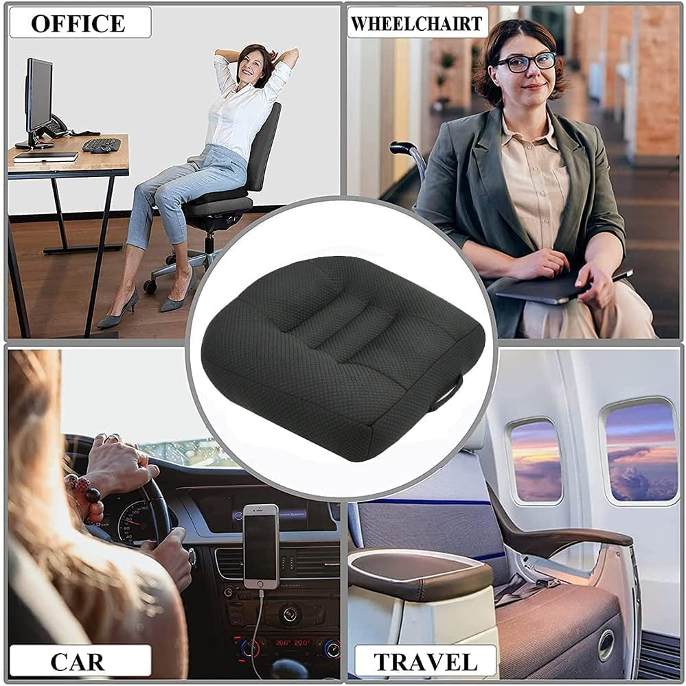 Car Booster Seat Cushion, Portable Non Slip Office Chair Cushion with Breathable Mesh, Effectively Increase the Field of View, Back, Lumbar, Sciatica, Tailbone Pain Relief Cushions image number 2