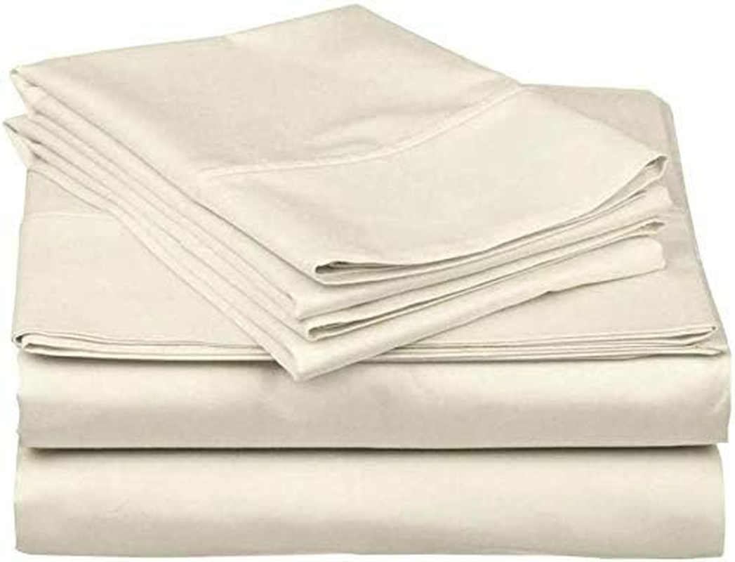 Cottington Lane 4 Piece Eastern King Size Sheet Set 76 X 80, Luxury Hotel Quality 100% Egyptian Cotton Bed Sheets with 16 Inch Deep Pocket Snug Fit Smooth Sateen Weave, Sage Solid