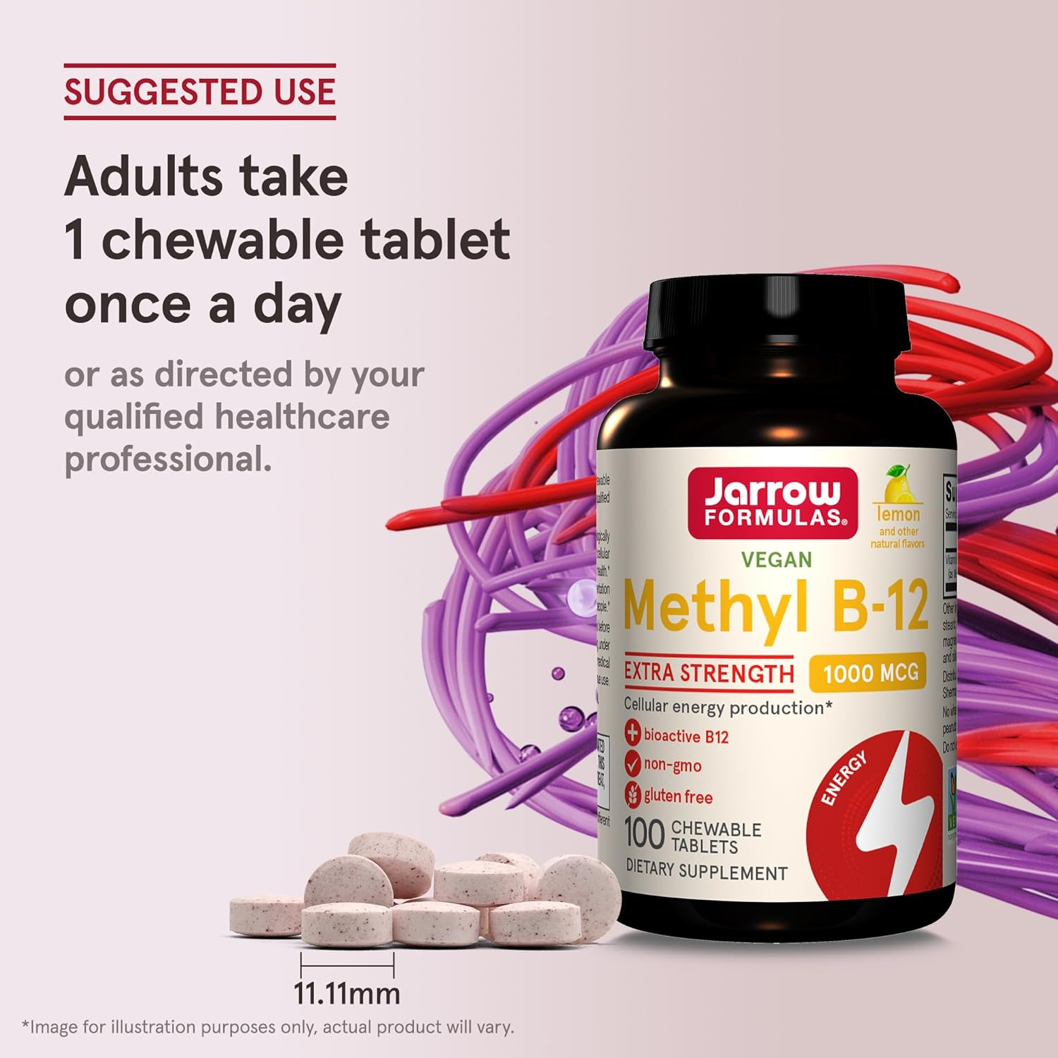 Jarrow Formulas Methylcobalamin (Methyl B12), Supports Brain Cells and Nerve Tissue, 1000 Mcg, 100 Lozenges image number 5