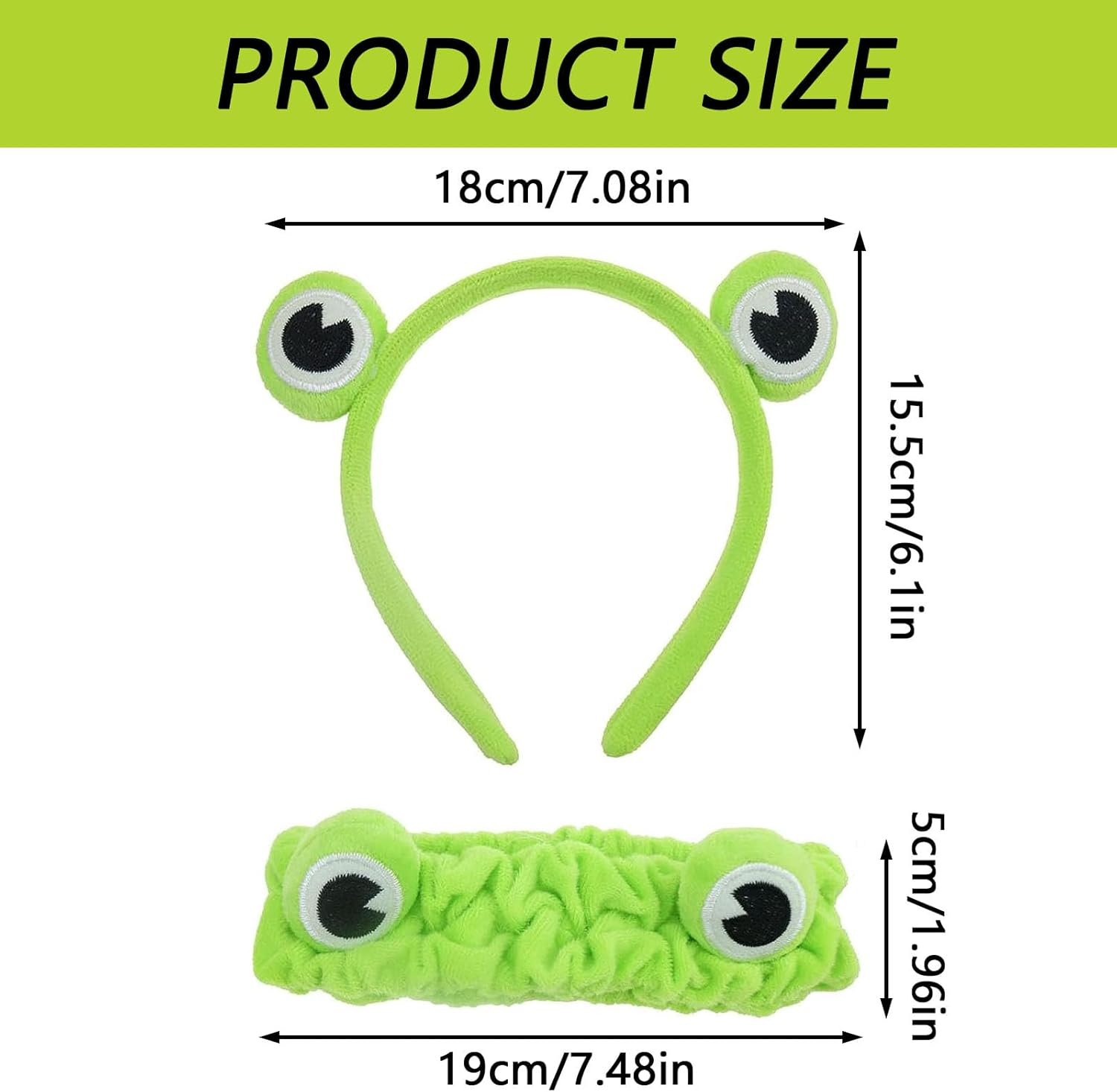 AMYXIYUAN 2Pcs Frog Makeup Headband Stretchy Frog Hair Accessories Cartoon Makeup Headband Elastic Head Band for Face Washing Shower Sports Yoga Beauty Skincare image number 1