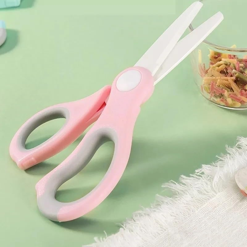 Durable Baby Food Scissors (Ceramic) (PINK) - Pink image number 2