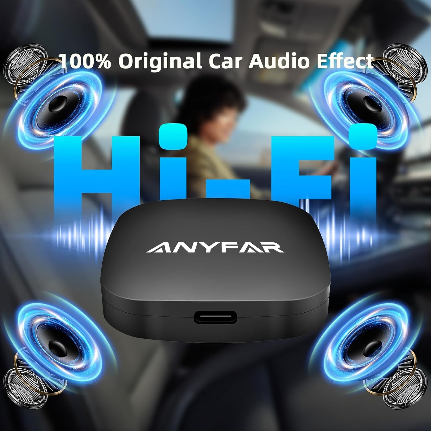 AI 7 Wireless Carplay Adapter Android Adapter, Car Magic Video Box Built-In Youtube Netflix Tiktok Disney Playstore, Supports TF Card & USB Drive, Usb/Type-C,Fits for Built-In Wired Carplay Car (32GB) image number 1