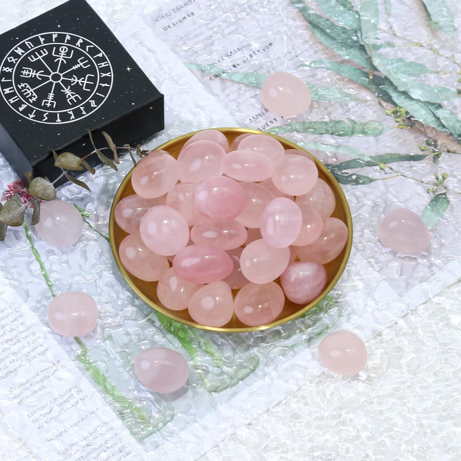 10 Packs of Brazilian Tumbled Polished Natural Rose Quartz Stones, Crystals and Healing Stones Quartz Bulk for Wicca, Reiki, Healing Energy, Chakra Stones, Witchcraft Supplies image number 6