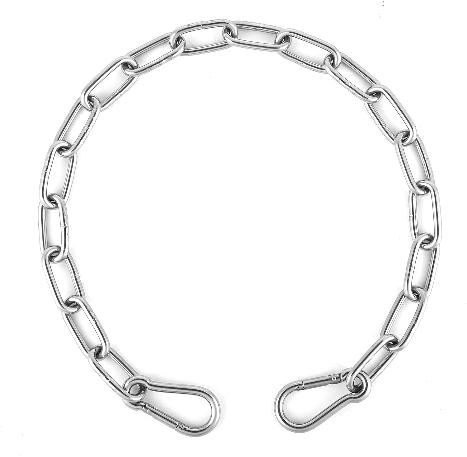 Gate Chain Lock for Outdoor Fence, 20 Inch Stainless Steel Gate Link Chain Latch with Double-Ended Carabiners for Pet Cages, Horse Goat Cow Corral Supplies (4Mm Thick) image number 4