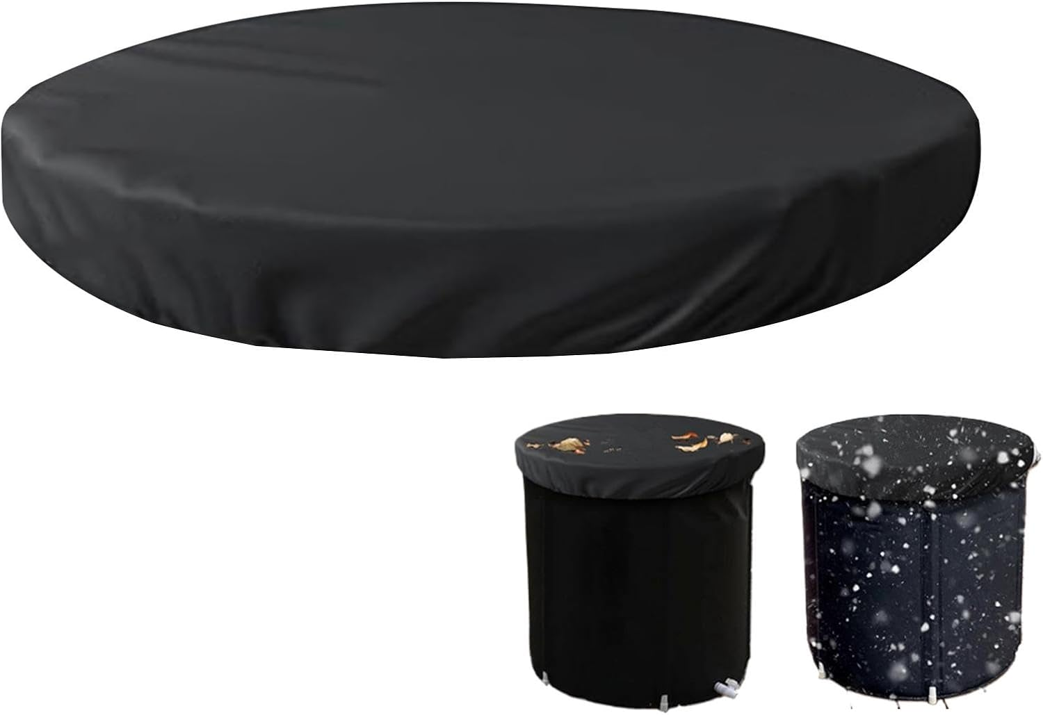 Ice Bath Cover Lid, Cold Plunge Elastic Cover, Portable Waterproof Dust Ice Bath Thermo Lid, Oxford Cloth Dustproof, Black image number 5