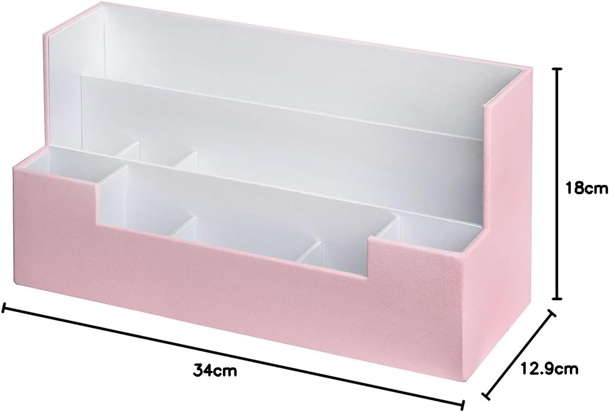 Desk Supplies Office Organizer Caddy (Pink, 13.4 X 5.1 X 7.1 Inches) Jackcubedesign-:Mk268D image number 1