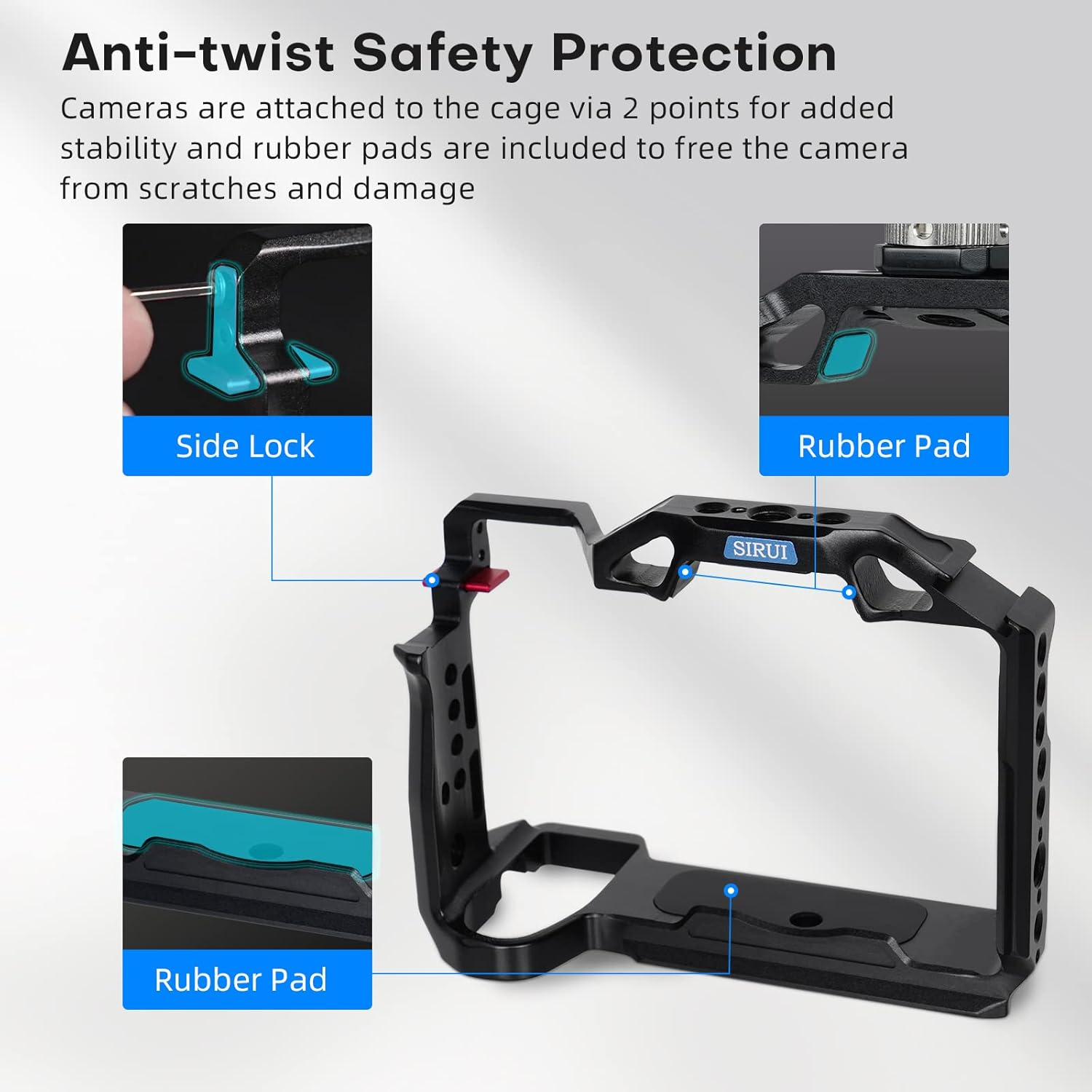 SIRUI Full Cage Kit with Top Handle for Panasonic LUMIX S5II/S5IIX, Arca-Swiss Compatible, with 1/4"-20 Thread Holes, ARRI 3/8"-16 Mounting Holes, Cold Shoe and NATO Rail image number 1