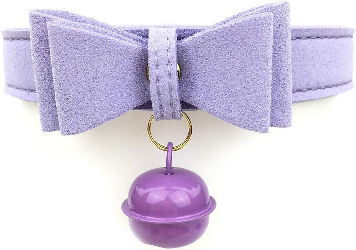 Bell Choker Collar Necklace Lolita Bow Collar Cat Kitty Velvet Necklace - A image number 2