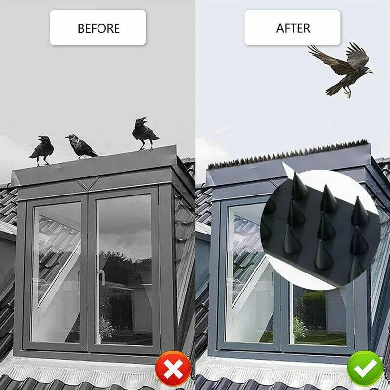 Leona Co 12Pc Bird Spikes for Outside, Bird Deterrent Spikes for Small Robin Pigeon Squirrel Raccoon Crow Cats Defender Spikes to Keep Birds Away and Keep Birds from Building Nest (24Pc) image number 3