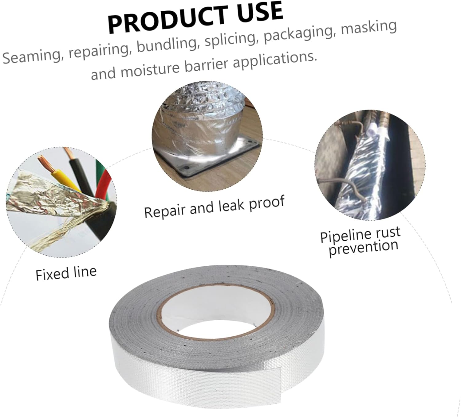 Healvian Waterproof High-Temperature Aluminum Foil Tape 3Cm Wide 50M Long Sturdy Adhesive Sealing Repair Tape for Ducts and Pipes image number 5