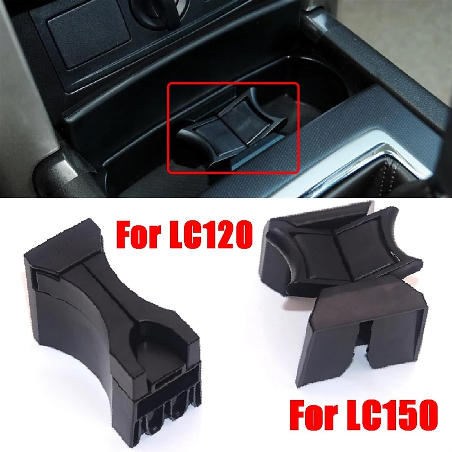 Rynplex Car Center Console Water Cup Holder Drink Stand Insert Divider Board, for Toyota, for Prado LC150/LC120/LC200, for Land Cruiser Car Cup Holder Divider(Lc150 Holder Divider)