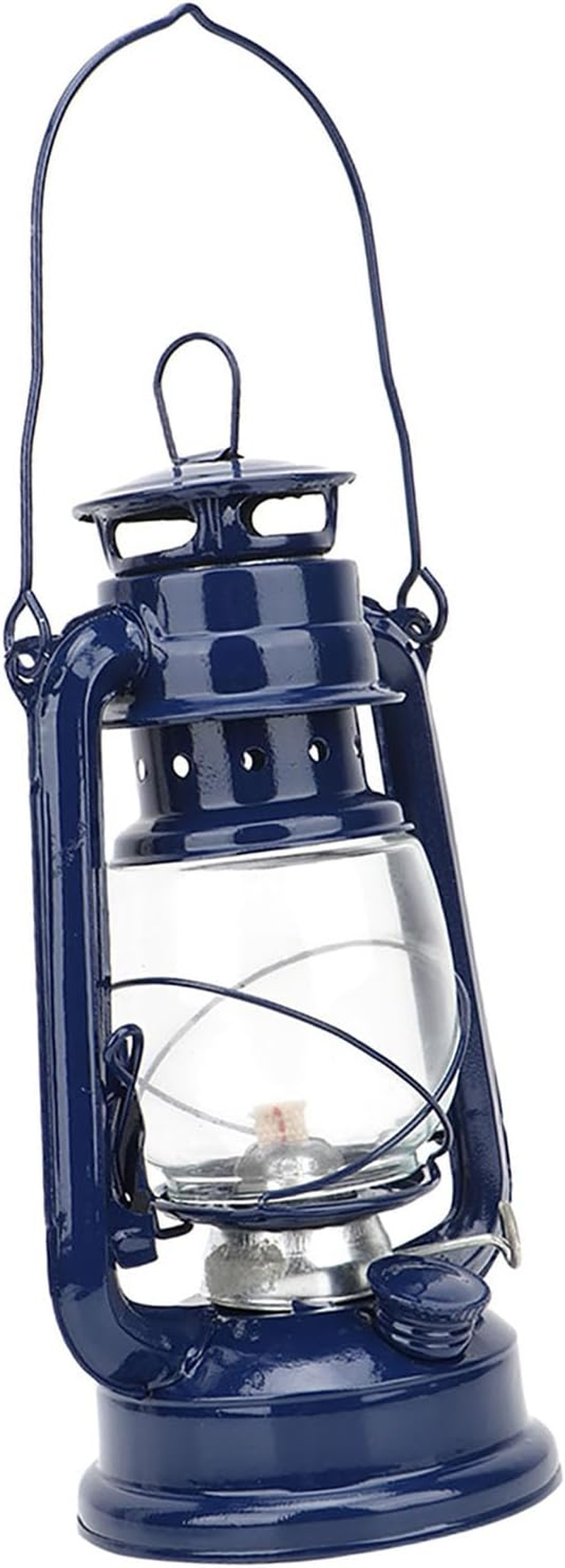 Hurricane Oil Lamp ,Hurricane Lamps Vintage Lantern Lights Burning Lantern Retro Kerosene Lamps Classic Oil Lamp Table Lanterns, Vintage Kerosene Lamp for Home, Garden (Blue) image number 5