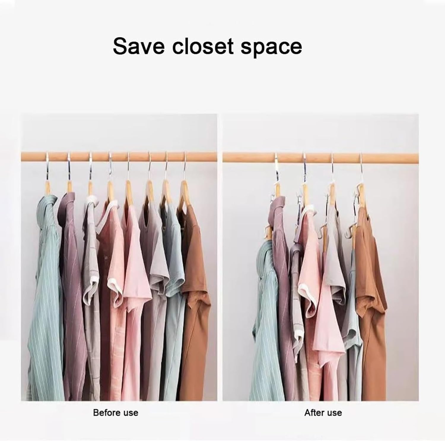 Hanger Hooks 10 Pack - Closet Space Savers with Non-Slip Design | Outfit Organizer Extender Hooks for Dresses, Shirts, Pants | Multi-Layer Hanging System for Wardrobe, Clothes Storage & Home O image number 5