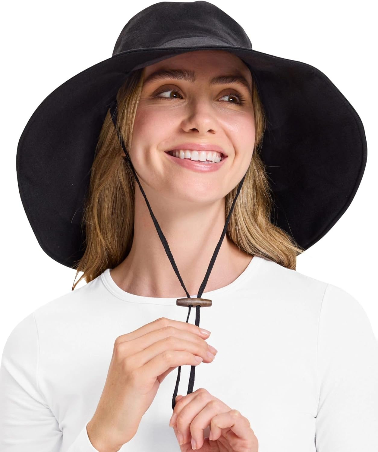 Solbari Ultra Wide Cotton Linen Hat UPF 50+ Packable UV Sun Protection Hat with Large Brim and Detachable Strap