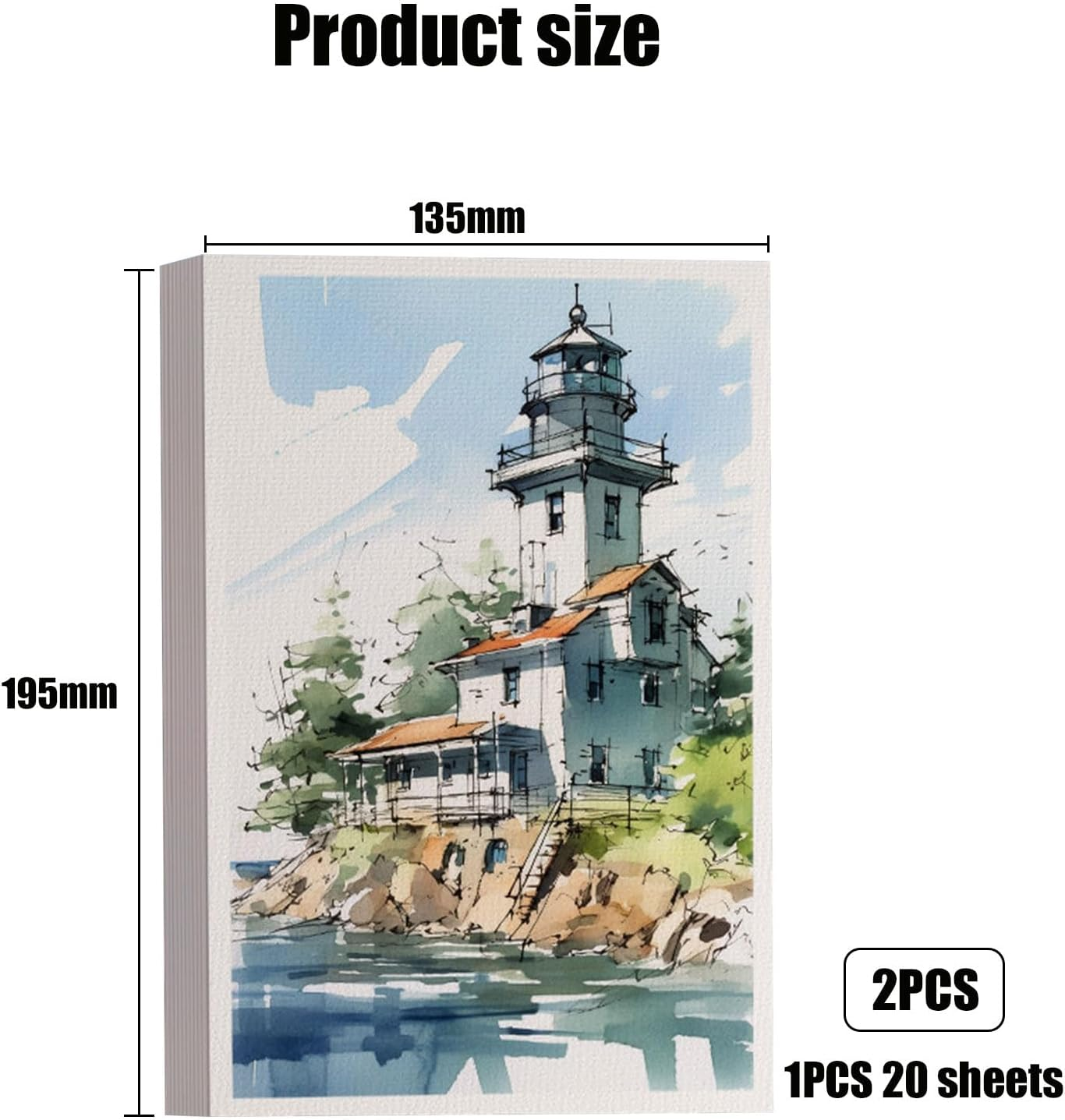 Xolixorium Watercolor Paper - 40 Sheets 100% Cotton 140LB/300GSM Cold Press Paper | Thick Off-White Art Paper for Kids Painting, Professional Artworks & Drawing Supplies (13.5 X 19.5 Cm) image number 1