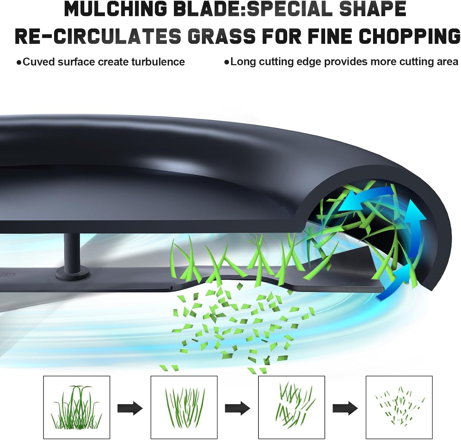 Grasscool 134149 532134149 Blade Mulching Set for Craftsman LT1000 YT4000 T1000 YS4500 DLT3000 LT2000 T2000 Husqvarna Poulan Pro 42 Inch Lawn Mower (2 Pack) image number 3