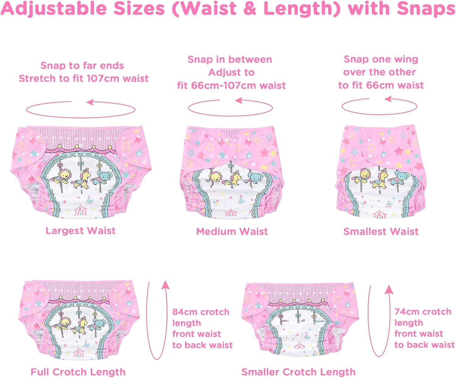 Littleforbig Washable Adjustable Reusable Waterproof Cloth Adult Diaper Wrap Cover One Size - Little Circus