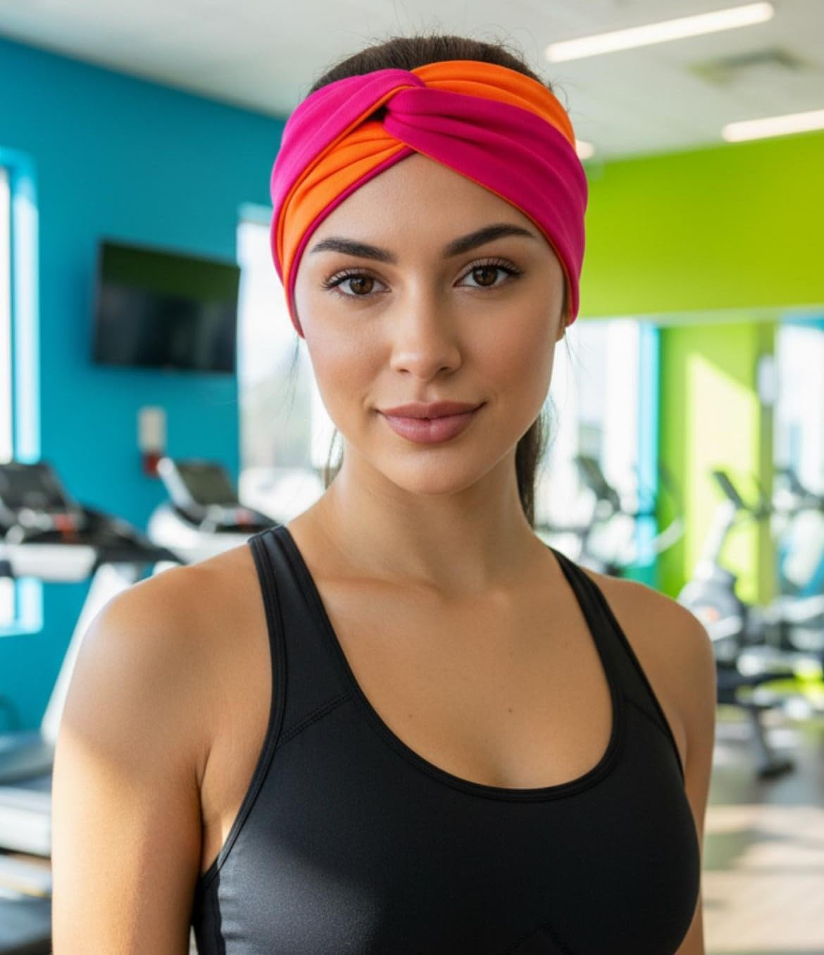 Headbands for Women Twist Knotted Women Head Bands Stretchy Sport Hair Bands Non Slip for Girls Criss Cross Turban Plain Headwrap Yoga Workout Running Hair Accessories, Solid Color image number 3