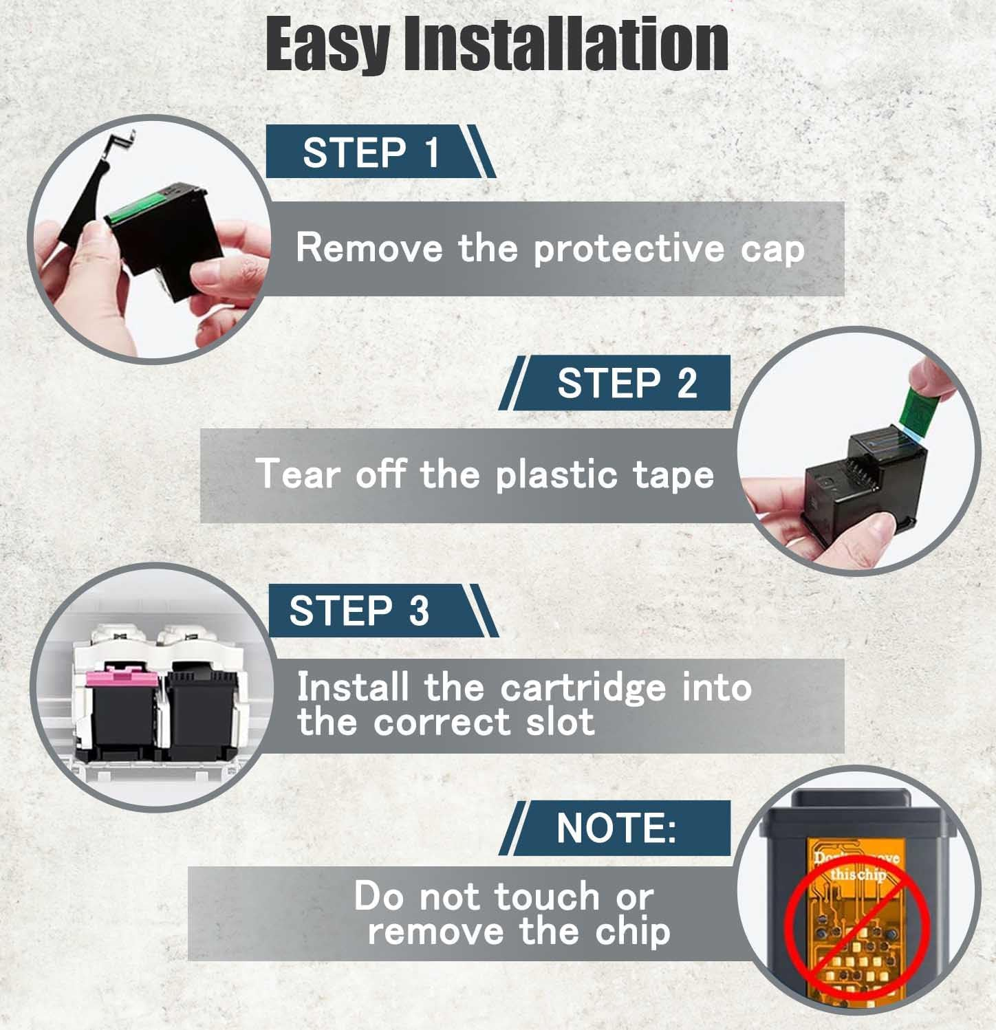 645 XL 646 XL Ink Cartridges Compatible with PG645XL Black CL646XL Color Works for Canon Pixma MG2965 MG2460 MG2560 MG2960 MG3060 MX496 TR4560 TS3160 TS3360 TS3165 TS3166(1 Black) image number 2