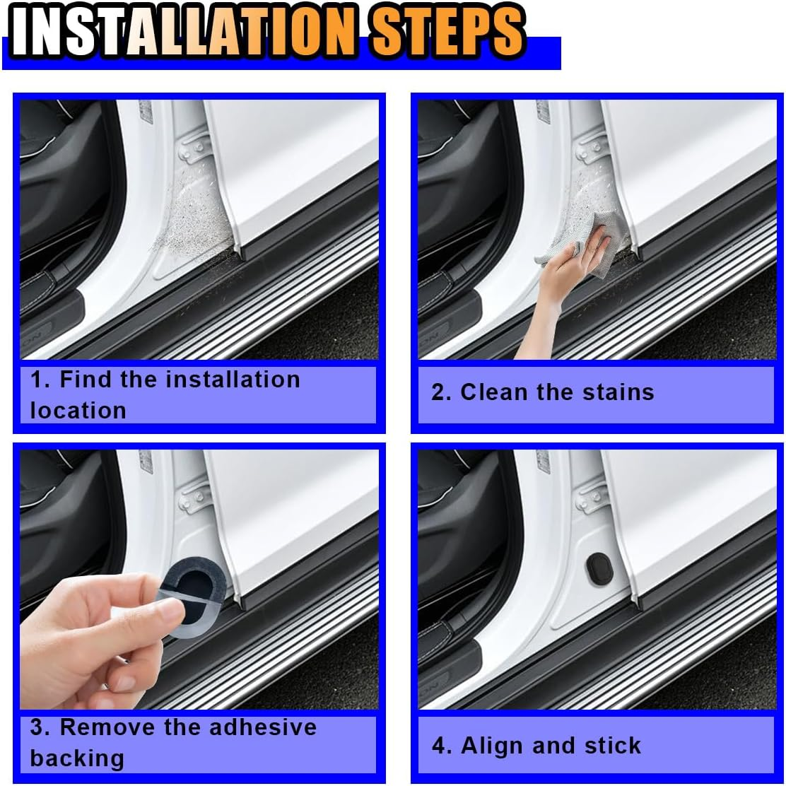 16PCS Car Door Shock Absorber, Silicone Anti-Collision Side Door Protection Sticker, Self Adhesive Car Slam Stopper Bumper Protector, Auto Soundproof Crash Pad for SUV Truck image number 3