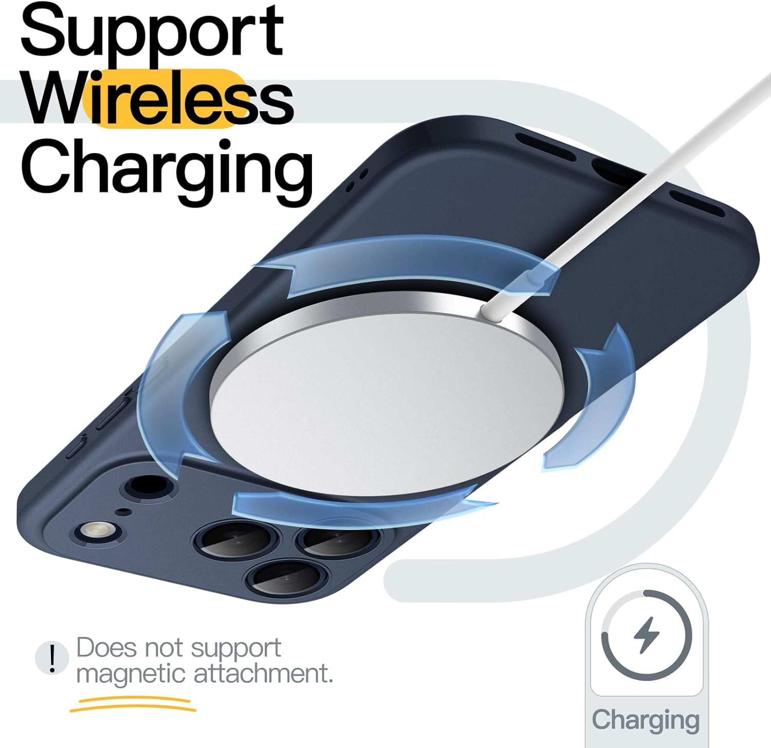 Jetech Case for Iphone 17 Pro Max 6.9-Inch, Camera Lens Full Protection, Soft TPU Protective Phone Cover with Matte Finish, Shockproof (Dark Blue) image number 2