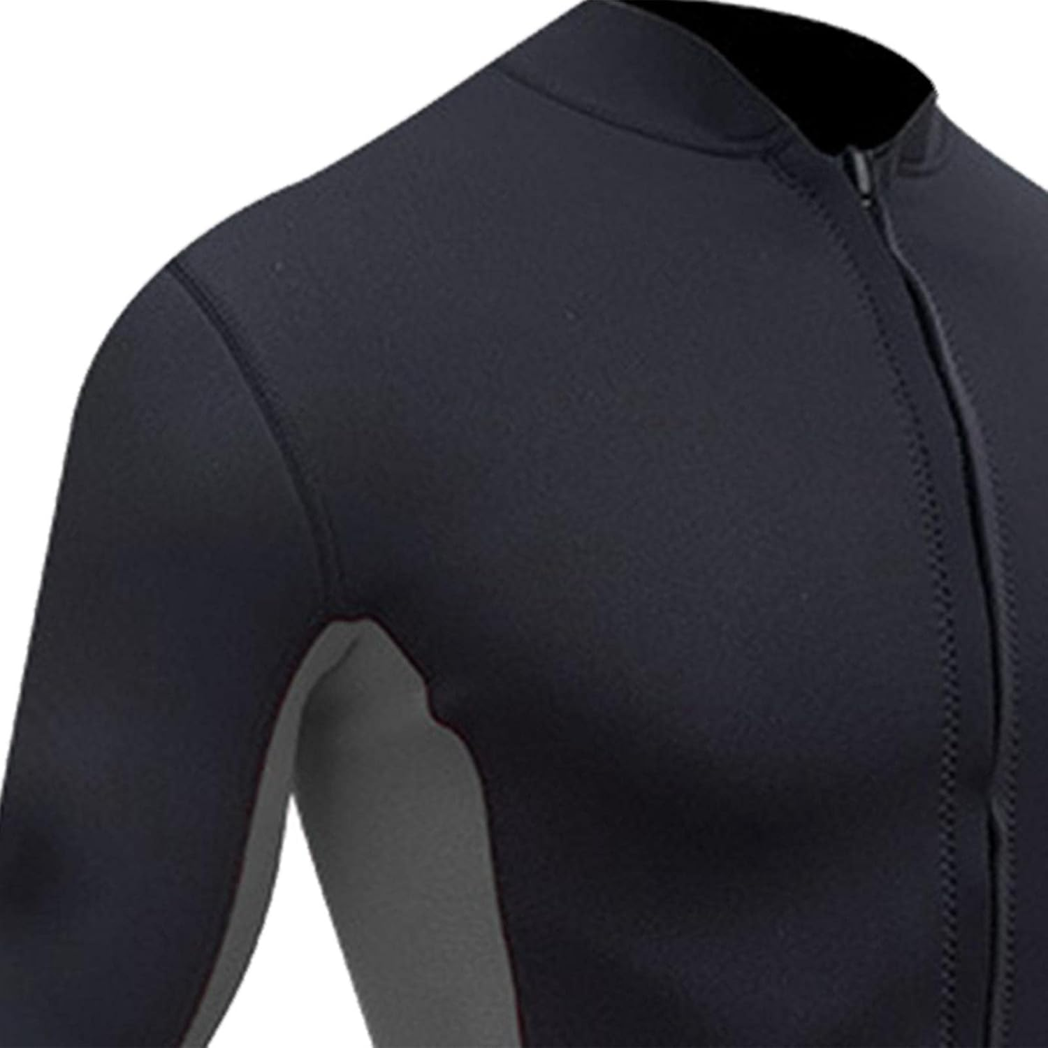 Men Wetsuits Tops 2Mm Neoprene Long Sleeve Surfing Swimming Front Zip Jacket Keep Warm for Water Sports image number 3