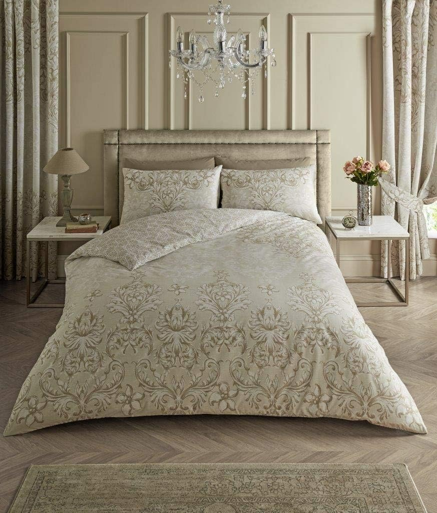 Floral Duvet Cover Sets, Reversible Blossom Bedding Sets Double Bed Set, Polycotton Quilt Covers, Natural